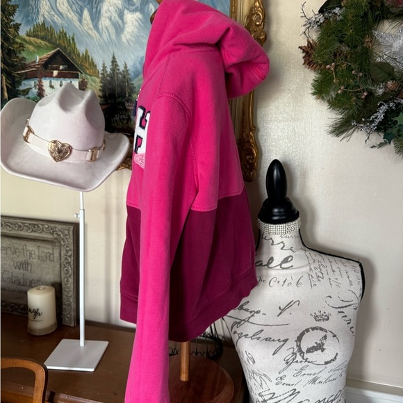 Tommy Hilfiger Pink Logo Kids Zip Up Hoodie - Picture 3 of 5